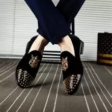 Men Loafers Dress Shoes Wedding Shoes For Men Slip-On Shoes Size 8 - màu đen - Xem 5