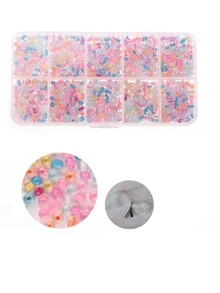 1 Set Cute Adorable Acrylic Beads Elastic Cord Beading Kit With Box, For Diy Bracelet & Necklace Making - 12 - View 1