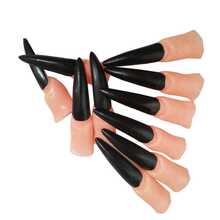1 set Halloween Adorno vampiro & zombi Uñas postizas para 10 dedos - Multicolor - Ver 2