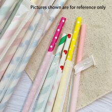 100 Piezas Popotes De Papel Desechables Envueltos Individualmente Con Patrones Aleatorios Para Bebidas Y Cócteles, Ideal Para Fiestas De Cumpleaños, Bodas, Aniversarios, Día De San Valentín Y Otros Festivales - Multicolor - Ver 8