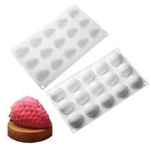 Set Of 15 Flat Base Strawberry-Shaped Molds - White - View 1