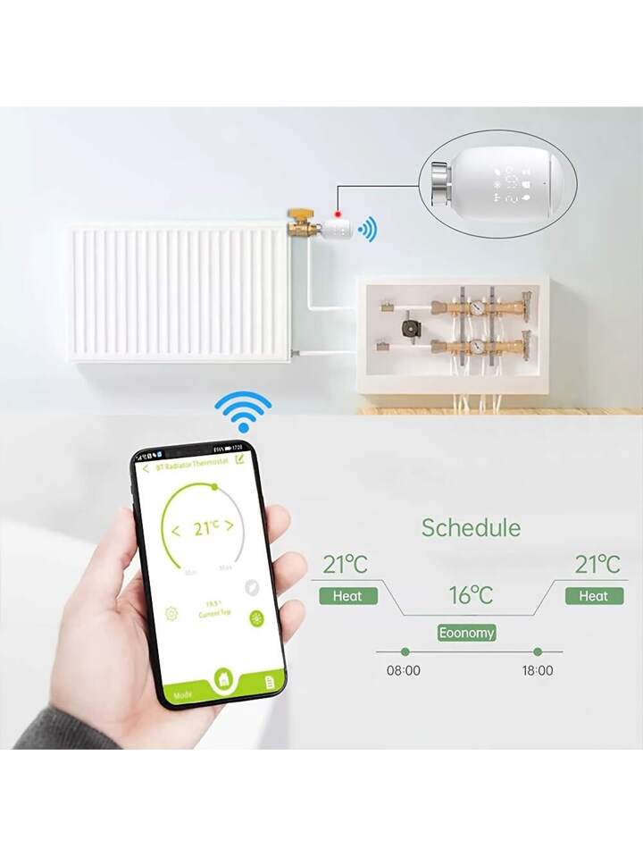 Trv Smart Radiator Valve Thermostat, Remote Controlled Programmable Smart  Thermostat With Intelligent Life App, Voice Control Compatible With Alexa Google  Home | SHEIN UK