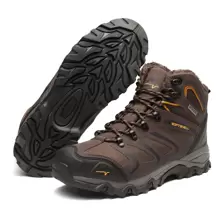 Men's Winter Snow Boots Ankle High Waterproof Hiking Boots Outdoor Lightweight Shoes Trekking Trails - 棕色 - 查看 4
