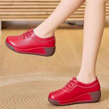 Zapatos cómodos para mujer con suela suave y deslizante, zapatos casuales suaves y de moda con suavidad adicional - Rojo - Ver 3