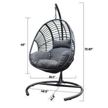 Nestfair Outdoor Indoor Wicker Swing Egg Chair with Cushion