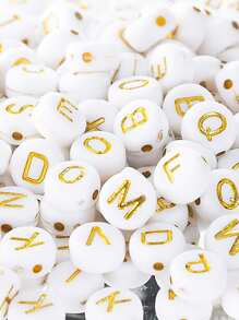 500入組亞克力字母字母姓名珠子心珠子適用於珠寶製作 - 彩色 - 查看 4