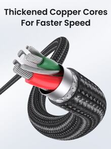 Cable UGREEN MFI PD 20W compatible con iPhone14 13 Pro Max 12 Pro Max 11 Pro, cable USB C a Lightning de carga rápida PD, sincronización de datos, trenzado de nailon, carga rápida certificada MFi - Negro - Ver 7