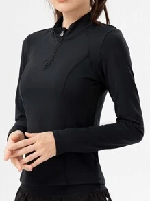 361degree 女式運動瑜伽連帽長袖外套秋冬健身跑步騎行騎行外套 - 黑色 - 查看 2
