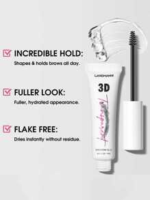 3D立體聲眉膠,防水自然造型眉毛定型膠眼睛眉毛凝膠 - 無色 - 查看 2