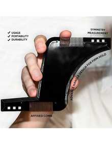 barba moldeador Peine & Herramienta de plantilla , barba de peinado & ribete - Negro - Ver 5