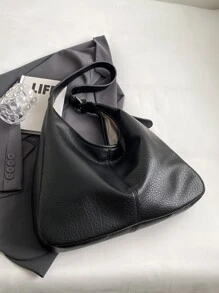 Túi đeo vai đơn giản màu đen thời trang, có thể đeo chéo - màu đen - Xem 7