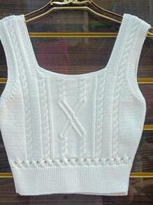 Women Knit Tops - White - View 1