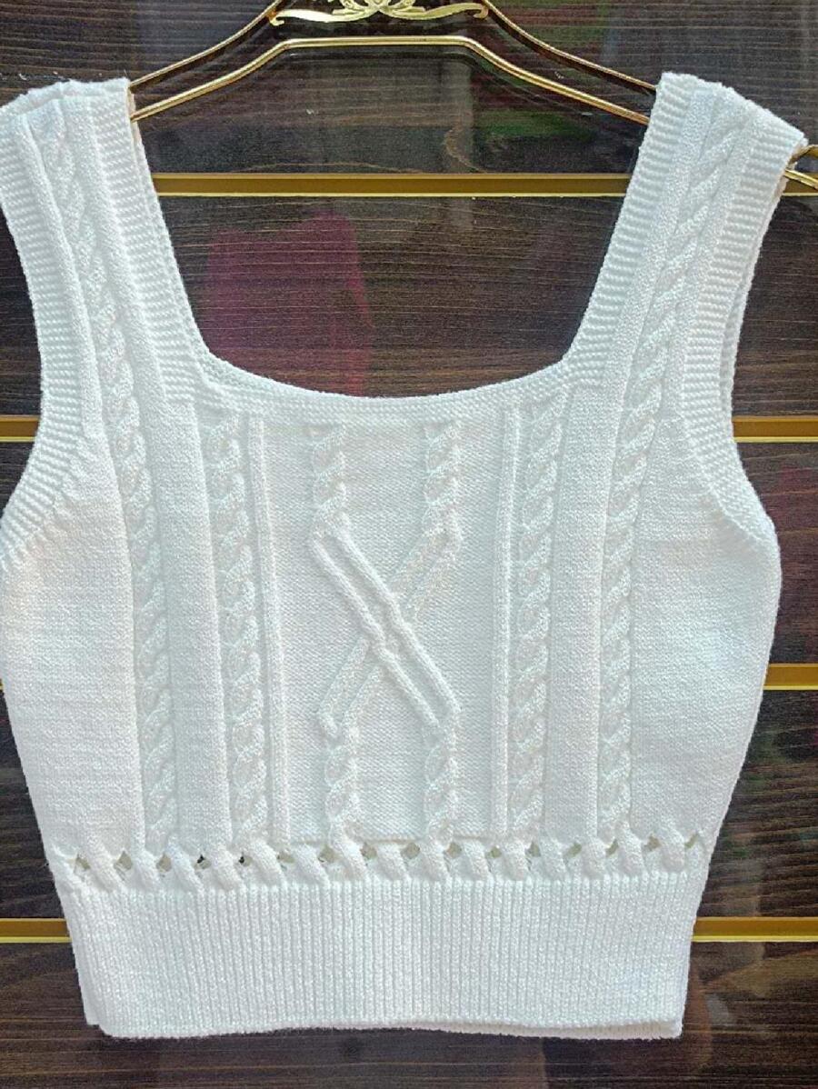 Women Knit Tops - White - View 1