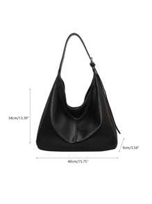 Túi đeo vai đơn giản màu đen thời trang, có thể đeo chéo - màu đen - Xem 8