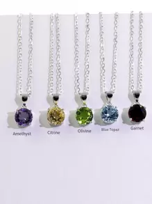 1 pièce Collier Avec Pendentif Améthyste Naturelle Pierre Dans Argent 925 Pour Femme , Parfait Pour Soirées , banquets , Rendez-Vous , festivals , Et Cadeaux
