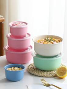 S/M/L 单件或三件冰箱食品储存容器套装，尺寸对比如图所示 - 杏色 - 查看 8