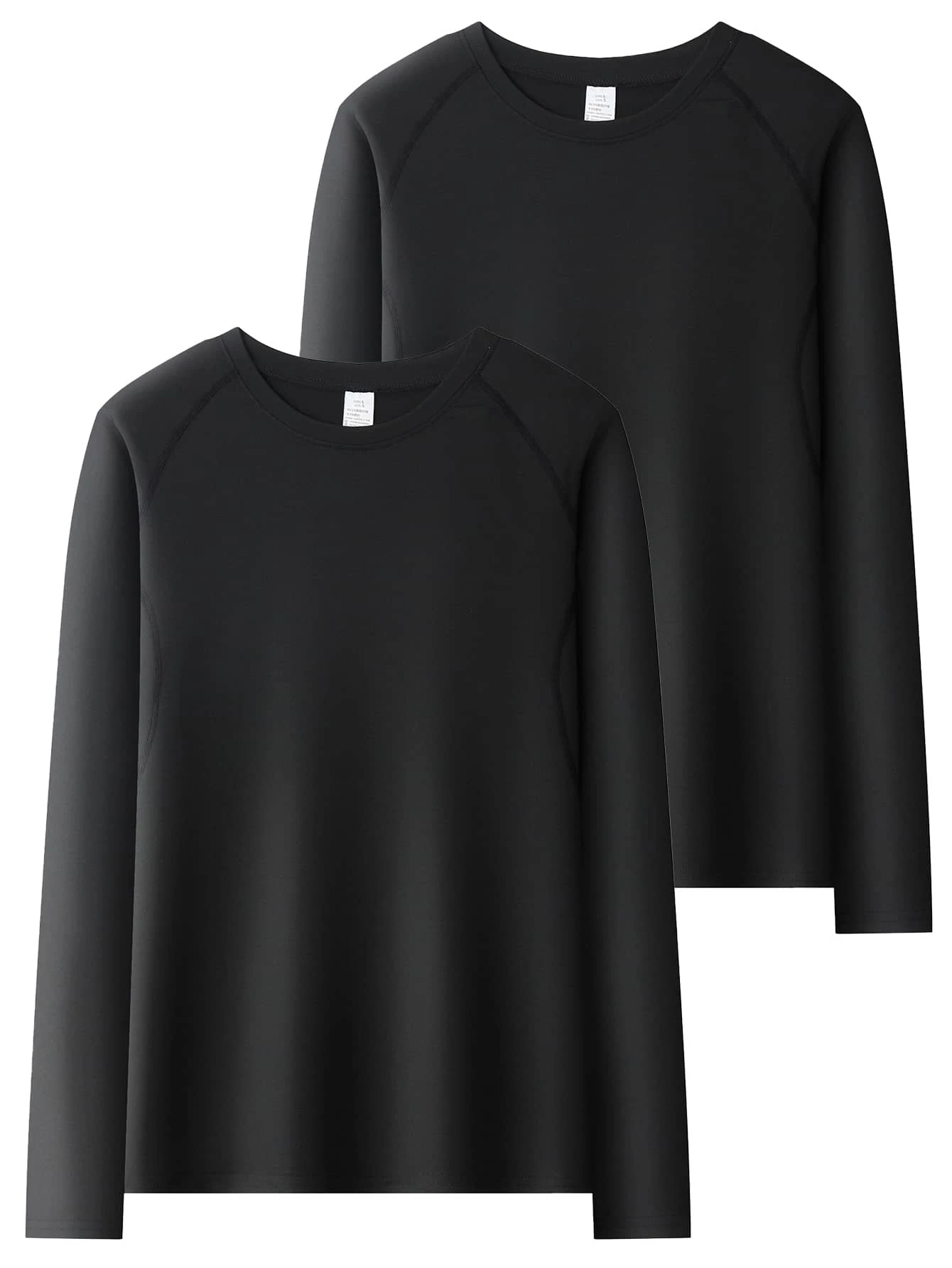 Quick-Dry Long Sleeve Men's Spring & Autumn Tight Fit Fitness Training & Running Shirt, Classic Black Gym Clothes Men - Black - View 1