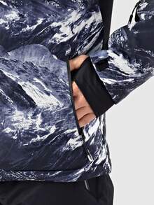 男士户外防风防水登山夹克秋冬季情侣外套滑雪服 - 黑色 - 查看 5