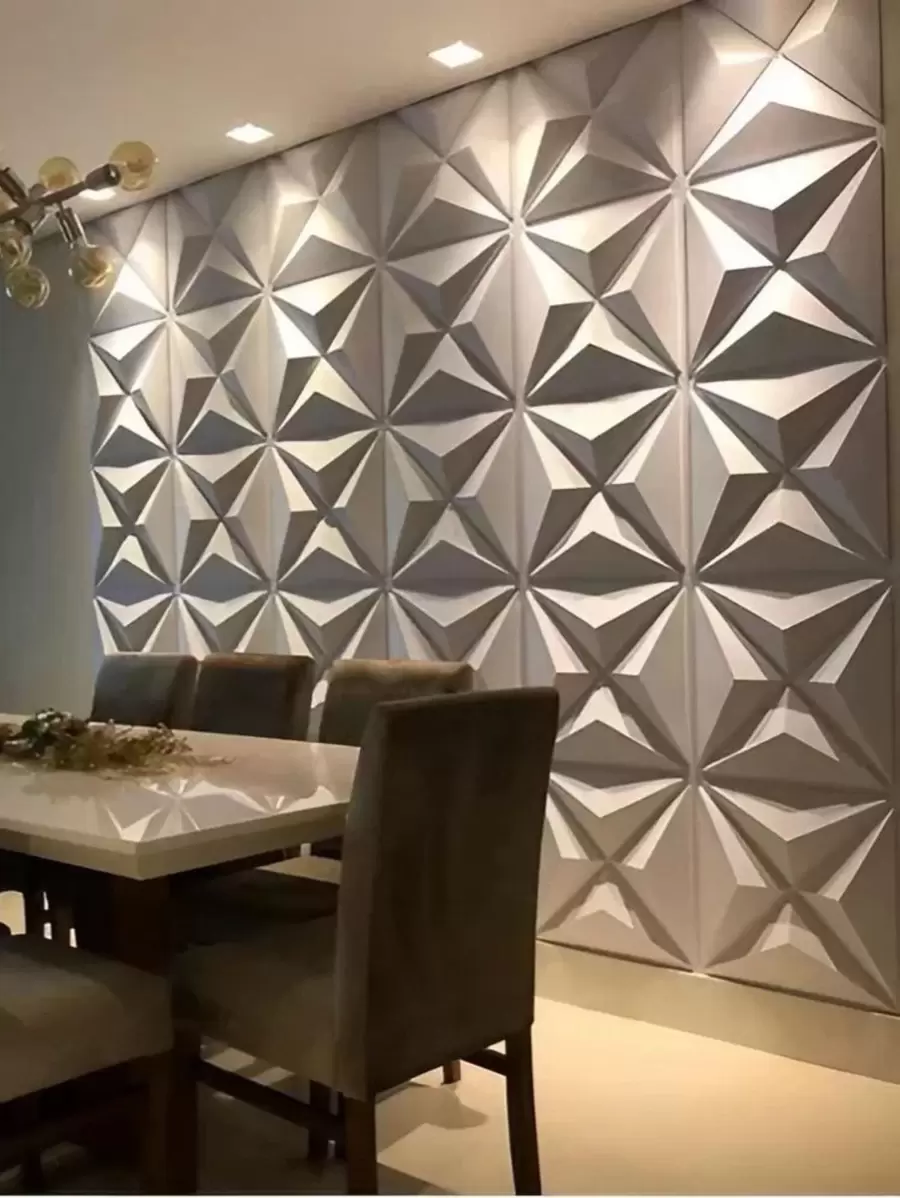 PROMO PLACA 3D - 50x50 cm DECORATIVA MODELO ESTRELAR - Tamanho Único - Visão 1