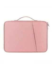 1pc Compatible With IPad Storage Bag Protective Sleeve Tablet Bag 10.8 Inch 12.9 Inch 13 Inch Laptop Liner Bag With Pocket Laptop Bag With Handle Waterproof Multifunctional For Business For Travel For School For College - Pink - View 7