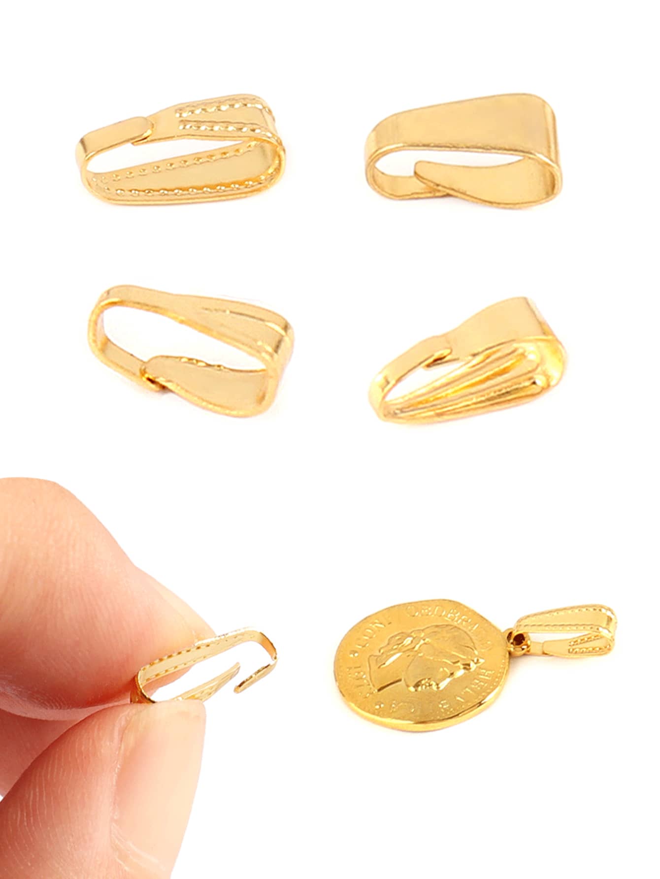 100 Piezas Abrazaderas De Pendiente De Acero Inoxidable, Broches De Sujeción, Ganchos De Arrastre Y Conectores De Enganche Para Suministros Y Accesorios Para La Fabricación De Joyas Diy