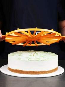 1pc Orange Cake Divider, Plastic Slicer With 10/12 Equal Slices For Diy Baking Tool