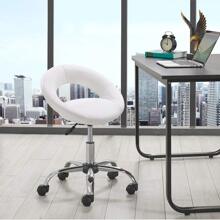 Adjustable Swivel Work Stool Task Chairs,White Massage Salon Home Office Facial Spa Medical Chair Stool Backrest Cushion & Wheels