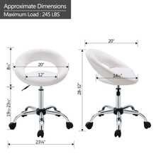Adjustable Swivel Work Stool Task Chairs,White Massage Salon Home Office Facial Spa Medical Chair Stool Backrest Cushion & Wheels