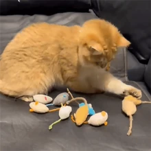 隨機顏色可愛逼真老鼠和貓咬玩具,互動式貓咪玩具,貓咪和寵物玩具用品