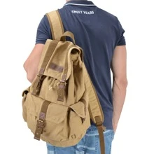 Gootium Canvas Backpack Rucksack 21101 - Khaki - View 7