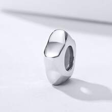 1入組925純銀迷你梅花矽膠定位手環帶珠子適用於女性 - 銀色 - 查看 4