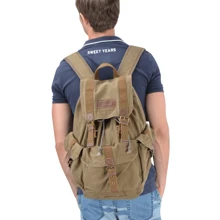 Mochilas Fashion para Hombre Liso - Verde militar - Ver 7
