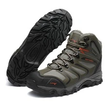 Men's Winter Snow Boots Ankle High Waterproof Hiking Boots Outdoor Lightweight Shoes Trekking Trails - xanh quân đội - Xem 4