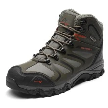 Men's Winter Snow Boots Ankle High Waterproof Hiking Boots Outdoor Lightweight Shoes Trekking Trails - xanh quân đội - Xem 1