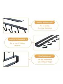 2 Pcs Hook Organizer Holder For Clothes Kitchen Cup - 黑色 - 查看 2