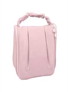 Hanging Multifunctional Portable Toiletry Bag, Cosmetic Storage Bag With Hand Strap - Pink - View 1