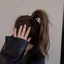 1 件女士中号金属发夹，适合浓密长发 - 黑色 - 查看 3