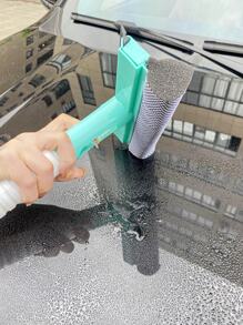 Multi-Functional Glass Cleaning Brush With Water Blade, Window Cleaning Brush - Green - View 4