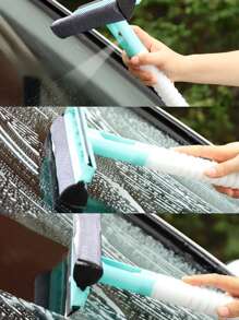 Multi-Functional Glass Cleaning Brush With Water Blade, Window Cleaning Brush - Green - View 5