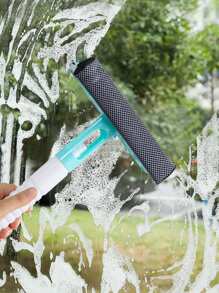 Multi-Functional Glass Cleaning Brush With Water Blade, Window Cleaning Brush - Green - View 1