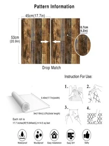 Peel And Stick Wallpaper Wood Stick On Wallpaper Removable Wallpaper For Drawer Countertop Wall Cabinet Shelf Door, Renovation Stickers Peel Wall Panels, Wall Paper, Wallpapers, Spring Decoration Items Refresh Your Home, Festival Decoration Stickers Gifts Birthday Graduation