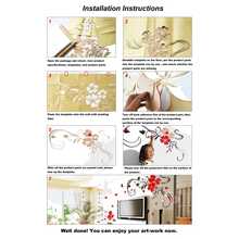 1pc Nhãn dán tường thiết kế hoa - Vàng - Xem 9