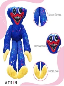 Peluche Huggy Wuggy Azul Brillitos 40 Cm Calidad Premium - Azul - Ver 2