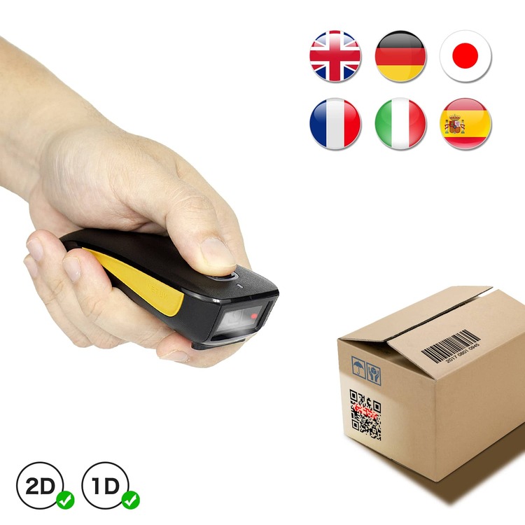 NETUM C750 二維碼掃描儀，相容於迷你條碼掃描儀，用於庫存的小型便攜式 USB 1D 2D 條碼掃描儀，適用於平板電腦 iPad Android PC POS 的 2.4G 無線影像讀取器 - 黃色 - 查看 4