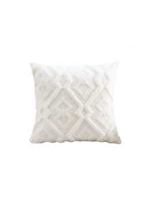 1 pièce Taie d'oreiller en peluche à motif géométrique (oreiller non inclus) housse de coussin décorative universelle de style bohème pour salon chambre maison, toutes saisons