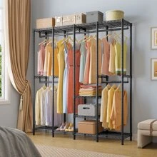 VIPEK V40 Medium Size Garment Rack Heavy Duty Clothes Rack For Hanging Clothes, Multi-Functional Bedroom Clothing Rack Freestanding Closet Portable Closet Wardrobe, Max Load 900lbs,  Black - 黑色 - 查看 2
