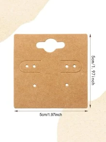 50/100pcs Jewelry Packaging Card For Ear Studs & Earrings Display - Brown - View 3