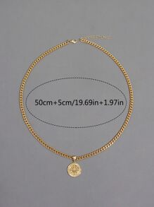 A3334 1pc Punk Compass Pendant Men's Necklace Hip Hop Jewelry