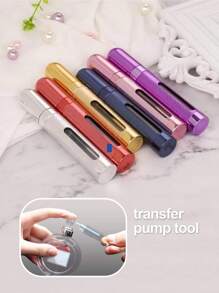 12ml 便携式香水雾化器带分配器工具套装、可再填充空小喷雾瓶古龙水分配器、扭转式口袋古龙水喷雾器、迷你喷雾香水瓶套装，适合旅行、便携式可爱香水漱口水雾化器，用于清洁、带转移泵套装的空香水瓶、旅行喷雾瓶分配器 12ml 带填充工具套装旅行必需品学校学校用品假日露营假日必需品度假配件女士香水男士香水海滩 - 粉色 - 查看 2