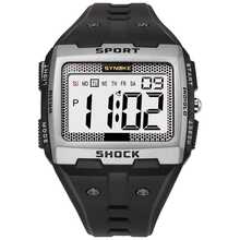 SYNOKE 50m Waterproof Large Dial Men's Square Sports Watch - Silver - View 7